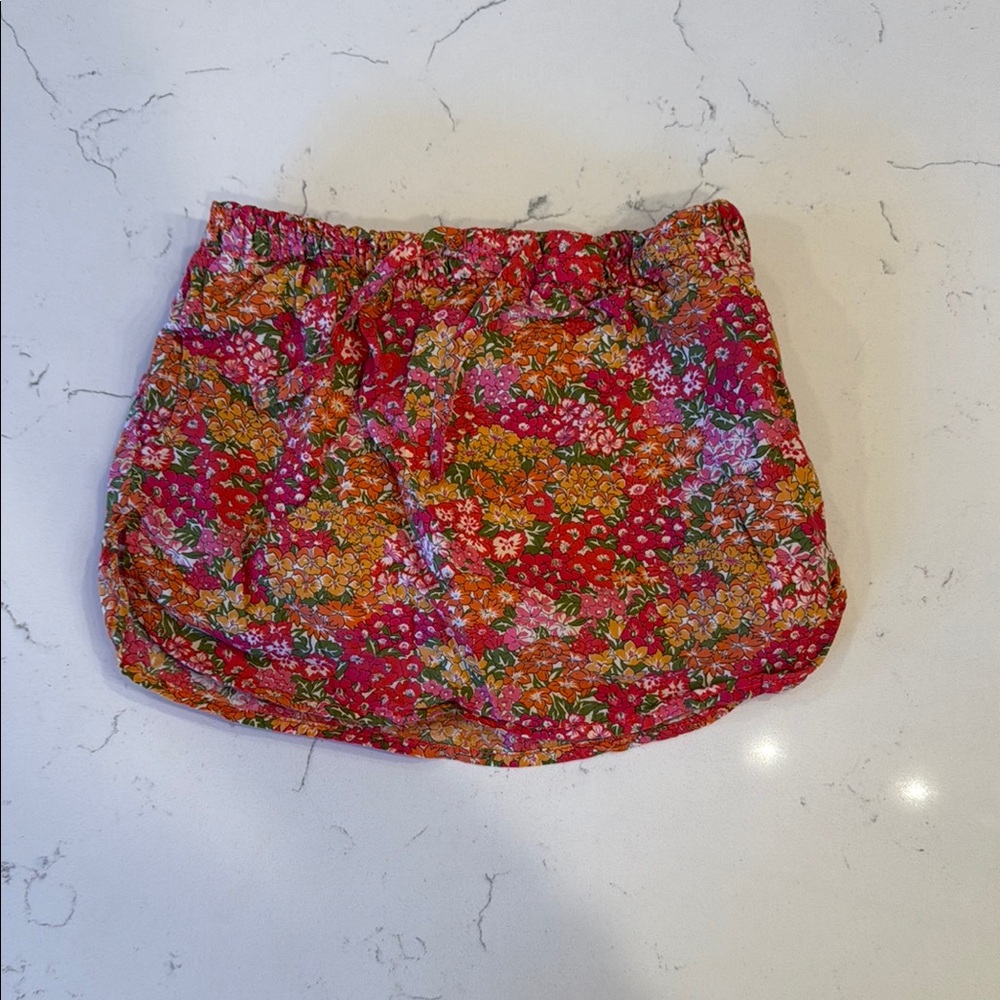 PEEK . Floral Kids Skirt - Pink and Orange